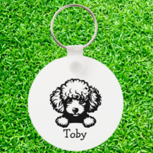 Poodle Puppy Personalisiert Theme Schlüsselanhänger
