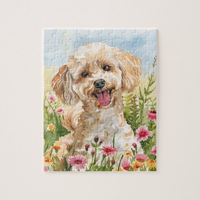 Poodle Puzzle – Watercolor Dog Fun (Vertikal)