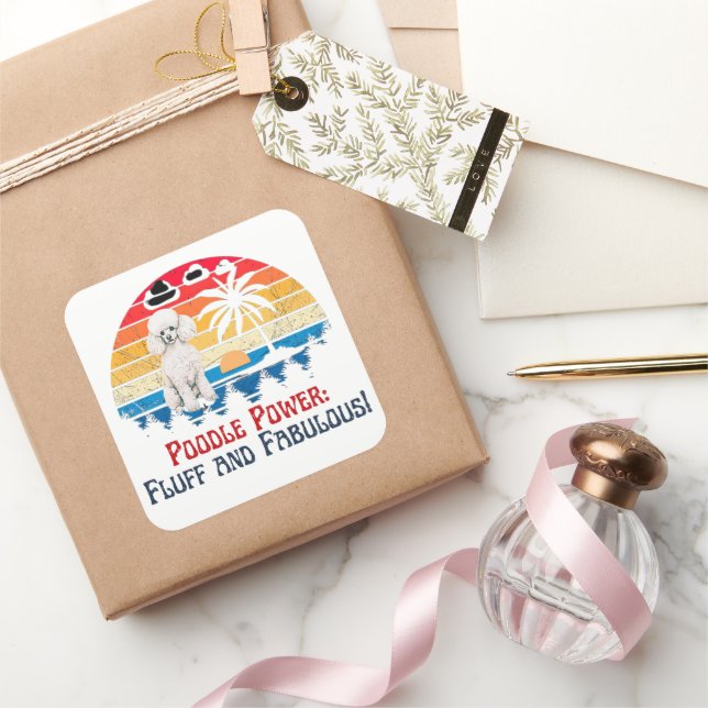 Poodle Quadratischer Aufkleber (Schenken)