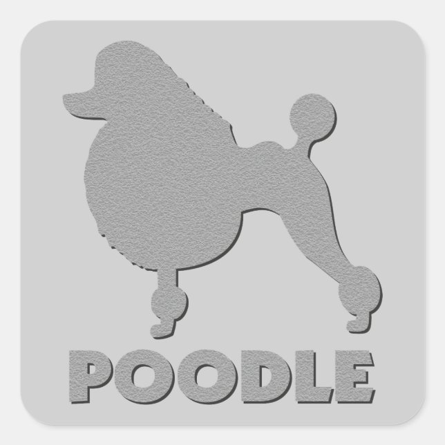 Poodle Quadratischer Aufkleber (Vorderseite)