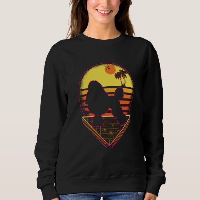 Poodle Retro Sunset Vintage  Dog Sweatshirt (Vorderseite)