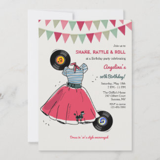 Poodle-Rock-Hop-Party Einladung