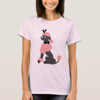 Poodle Rock Retro Rosa Grau sitzender 50er Dog