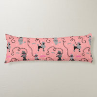 Poodle Rock Retro Rosa und Schwarz 50er Muster
