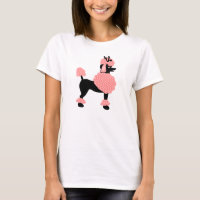 Poodle Rock Retro Rosa und Schwarzer 50er Hund