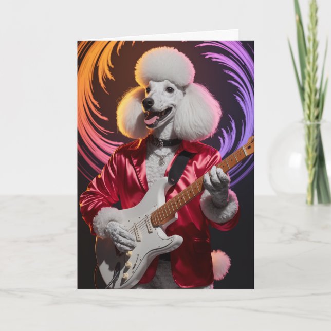 Poodle Rock Star Card Karte (Vorderseite)