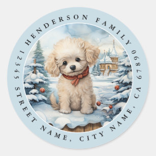 Poodle Round Stickers