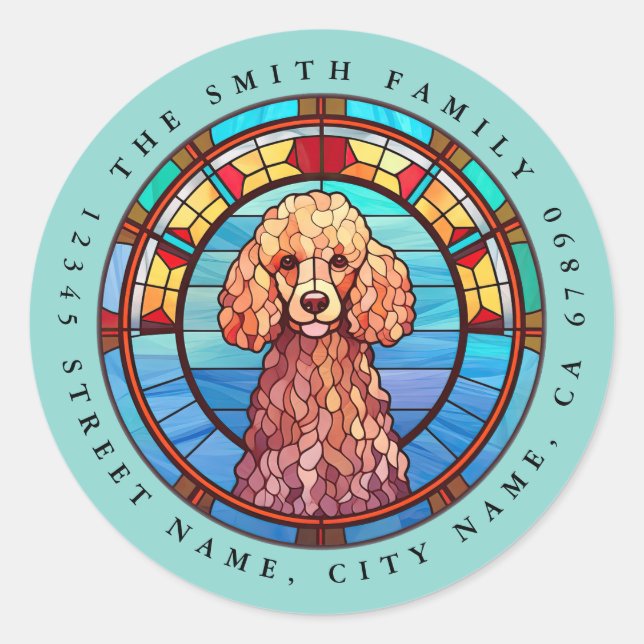Poodle Round Stickers (Vorderseite)
