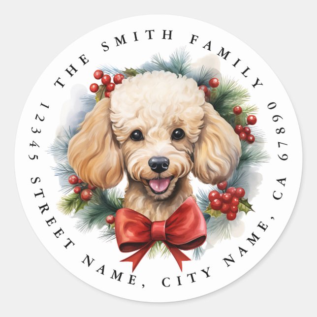 Poodle Round Stickers (Vorderseite)