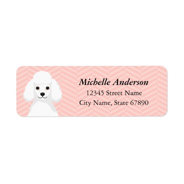 Poodle Rücksendeadressen-Aufklebers (Vorne)