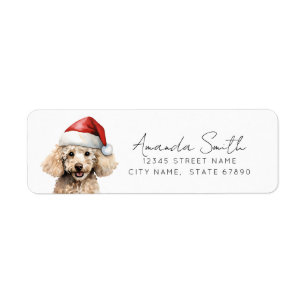 Poodle Rücksendeadressen-Aufklebers