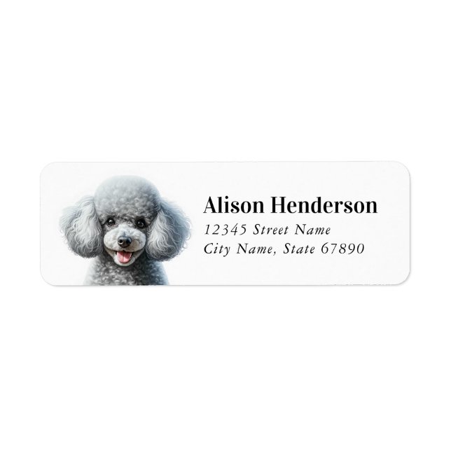 Poodle Rücksendeadressen-Aufklebers (Vorne)