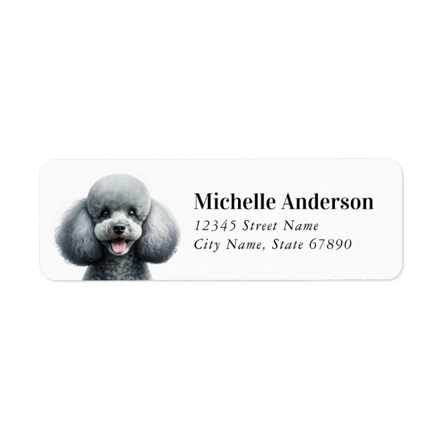 Poodle Rücksendeadressen-Aufklebers (Vorne)