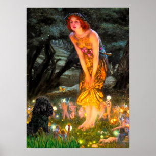 Poodle(schwarz 1)-Mitte Poster