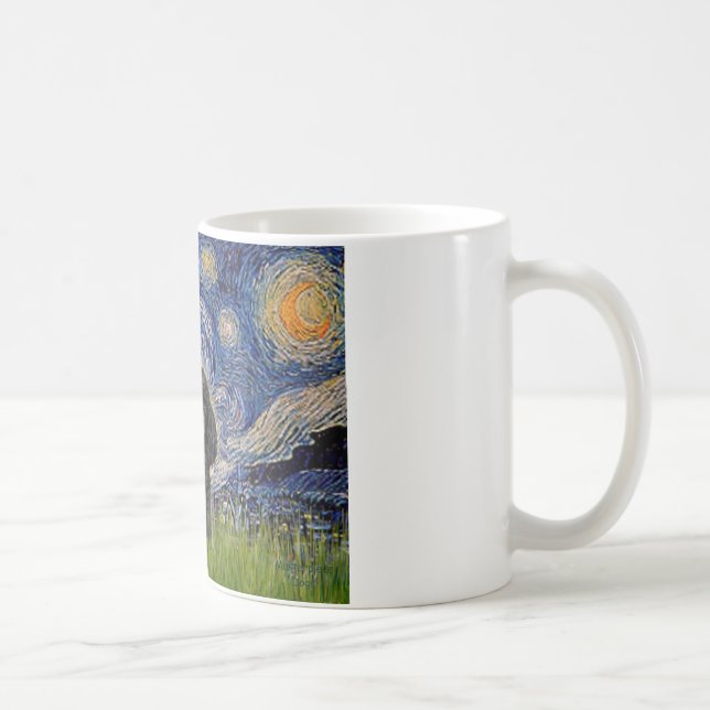 Poodle (schwarz 1) - Starry Night Kaffeetasse (Rechts)