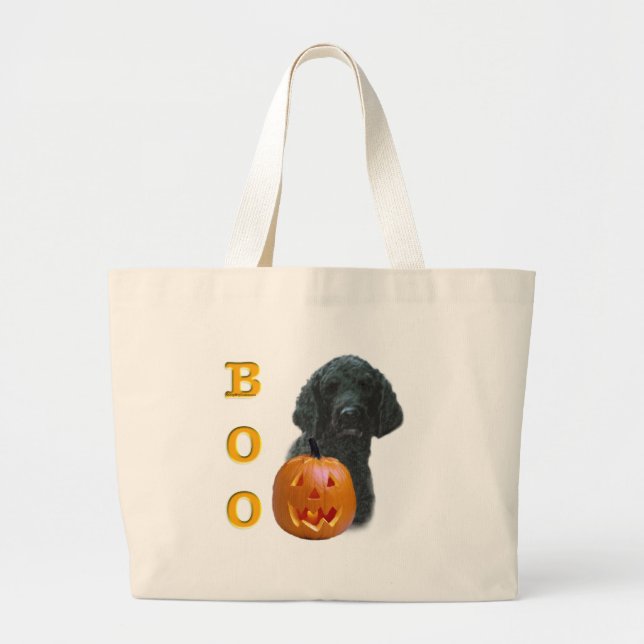Poodle (schwarz überzogen) Boo Jumbo Stoffbeutel (Vorne)