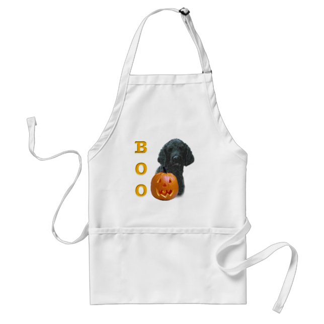 Poodle (schwarz überzogen) Boo Schürze (Vorne)