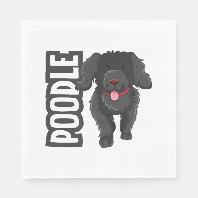 Poodle Serviette (Vorderseite)
