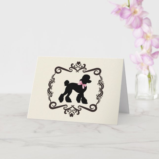 Poodle Silhouette Karte (Orchidee)