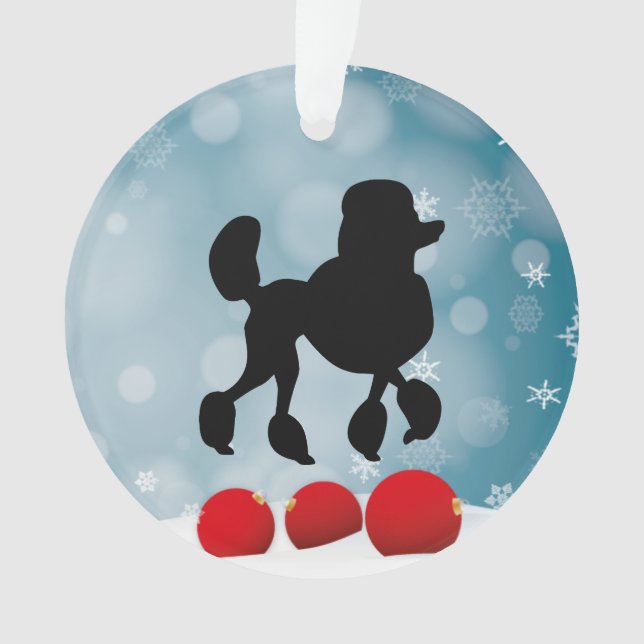 Poodle Silhouette Ornament (Vorderseite)