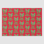 Poodle Silhouette Red Christmas Dog & Green Bow Seidenpapier<br><div class="desc">Poodle Silhouette Hund rotes Weihnachtspapier abstraktes Muster und grüner Bogen. Ersetzen Sie das glückliche Weihnachten durch alles,  was Sie mögen.</div>