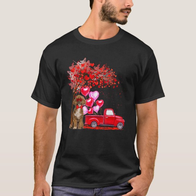 Poodle Sonnenbrille Herz Tree Lieferwagen LKW Dog  T-Shirt (Vorderseite)