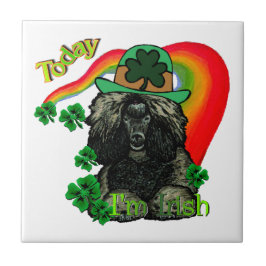 Poodle St Patricks Day Fliese