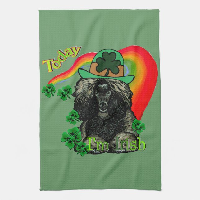 Poodle St Patricks Day Küchentuch (Vertikal)