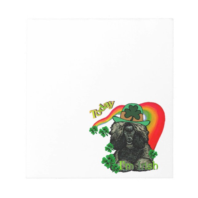 Poodle St Patricks Day Notizblock (Vorderseite)