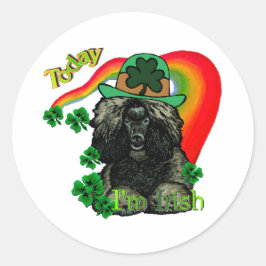 Poodle St Patricks Day Runder Aufkleber