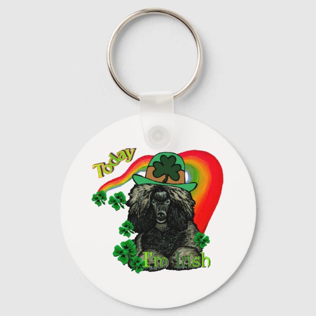 Poodle St Patricks Day Schlüsselanhänger (Vorderseite)