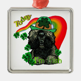 Poodle St Patricks Day Silbernes Ornament
