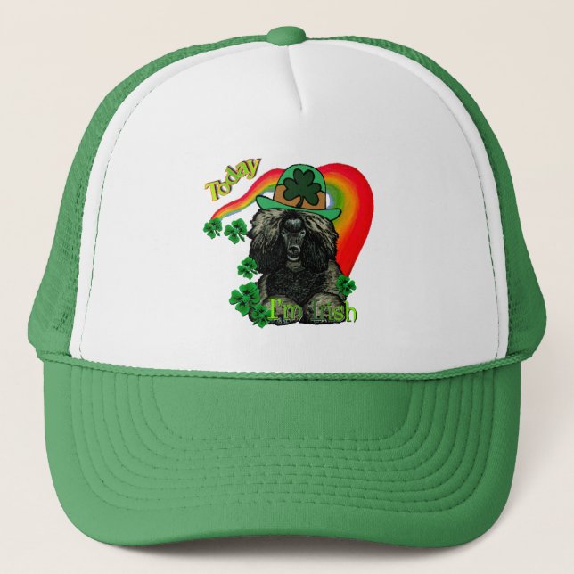 Poodle St Patricks Day Truckerkappe (Vorderseite)