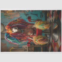 Poodle Standard Haare Dreadlocks Decoupage Seidenpapier