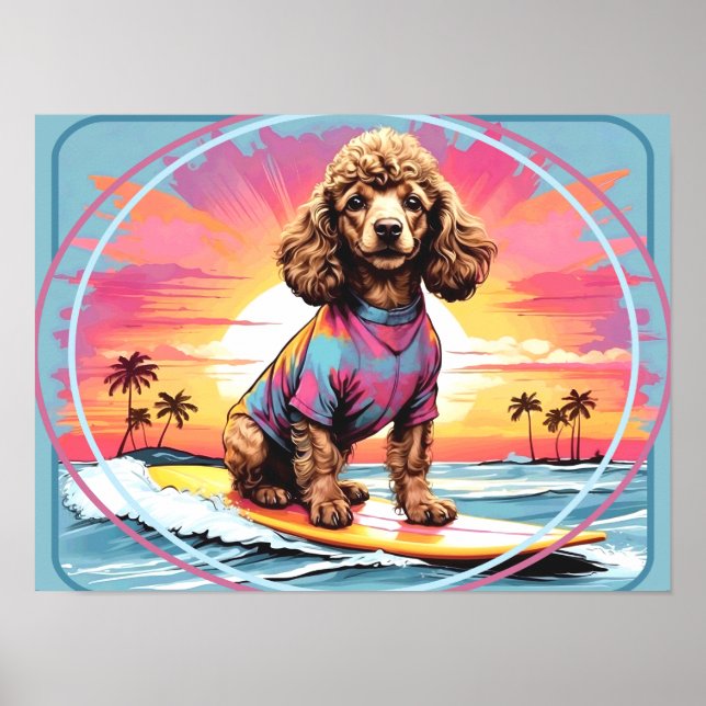 Poodle Surfing Poster (Vorne)