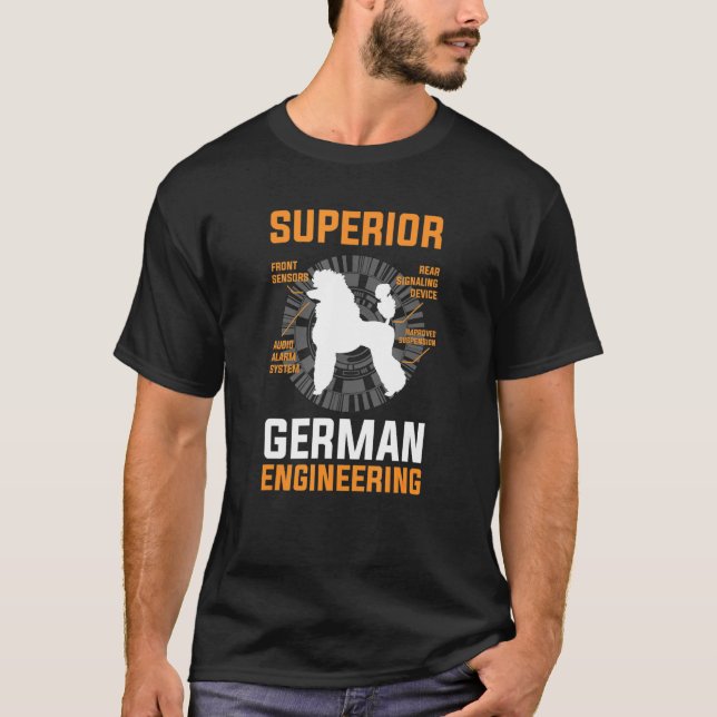 Poodle T-Shirts - Überlegene deutsche Technik (Vorderseite)