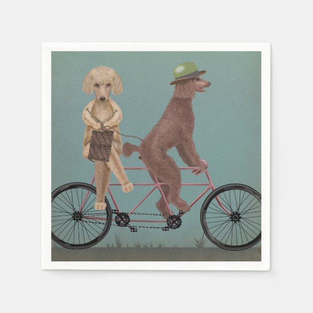 Poodle Tandem Serviette (Vorderseite)