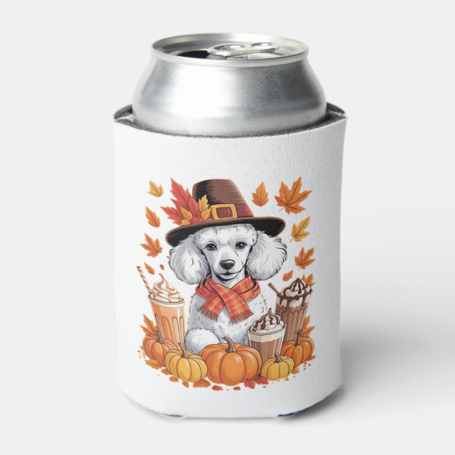 Poodle Thanksgiving Drinks Coffee Fall Leaves Pump Dosenkühler (Kanne Vorderseite)