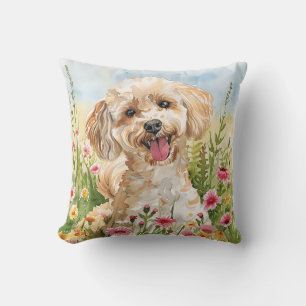 Poodle Throw Kissen - Aquarell