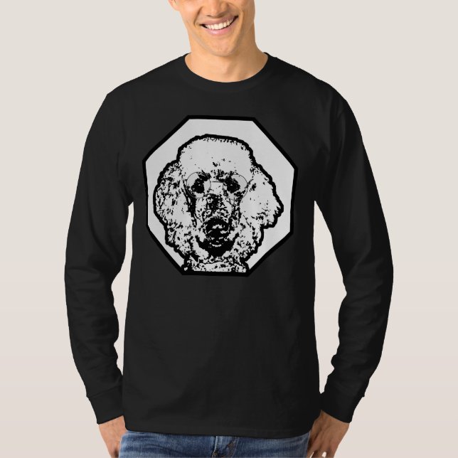 Poodle Tragen Brillen Intelligente intellektuelle  T-Shirt (Vorderseite)