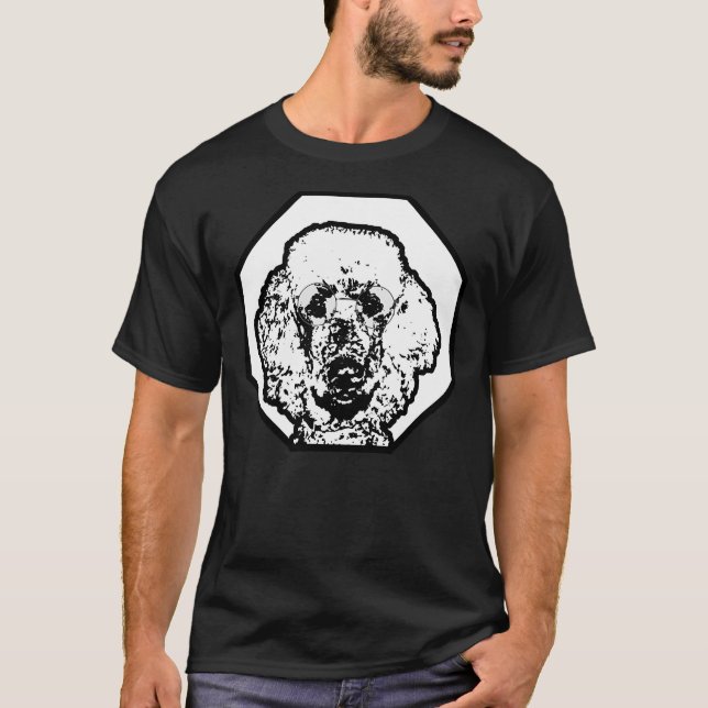 Poodle Tragen Brillen Intelligente intellektuelle  T-Shirt (Vorderseite)