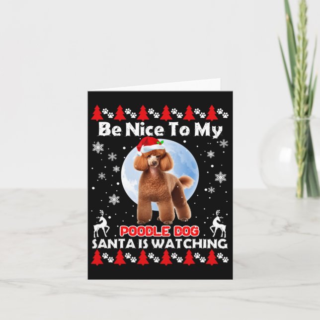 Poodle Uggli Weihnachten schön zu mir Poodle Santa Karte (Vorderseite)