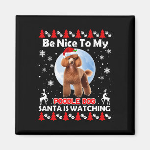 Poodle Uggli Weihnachten schön zu mir Poodle Santa Magnet