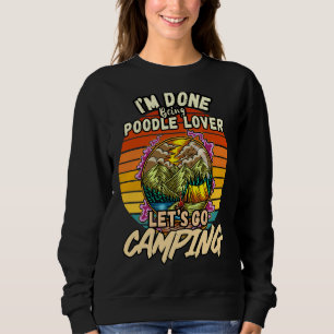 Poodle und Camping Design Vintag klassische Retro Sweatshirt