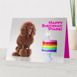 Poodle und Regenbogenkuchen zum Geburtstag mit Spa Karte