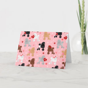 Poodle Valentine Muster Feiertagskarte
