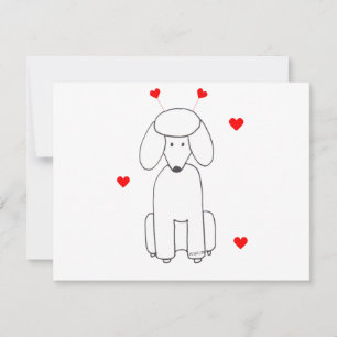 Poodle Valentine Oars Feiertagskarte