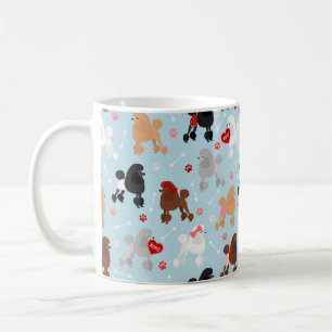 Poodle Valentine Pattern Kaffee Tasse