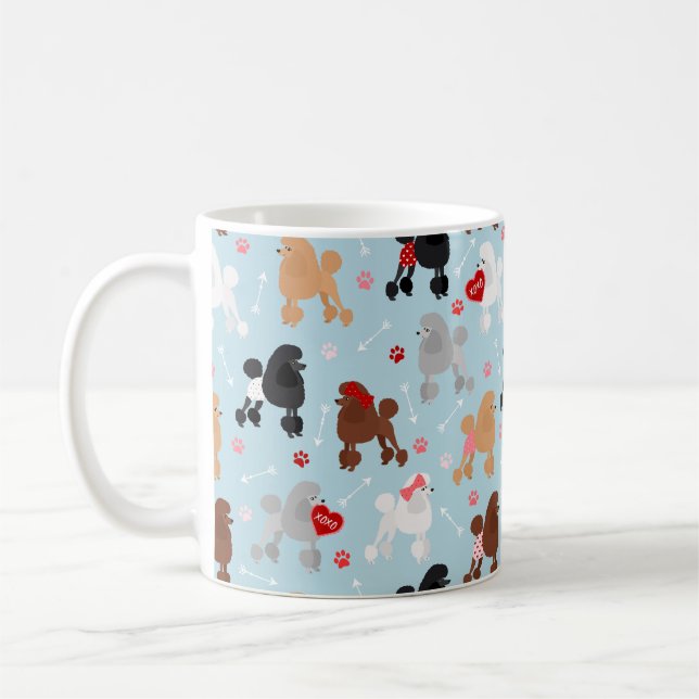 Poodle Valentine Pattern Kaffee Tasse (Links)