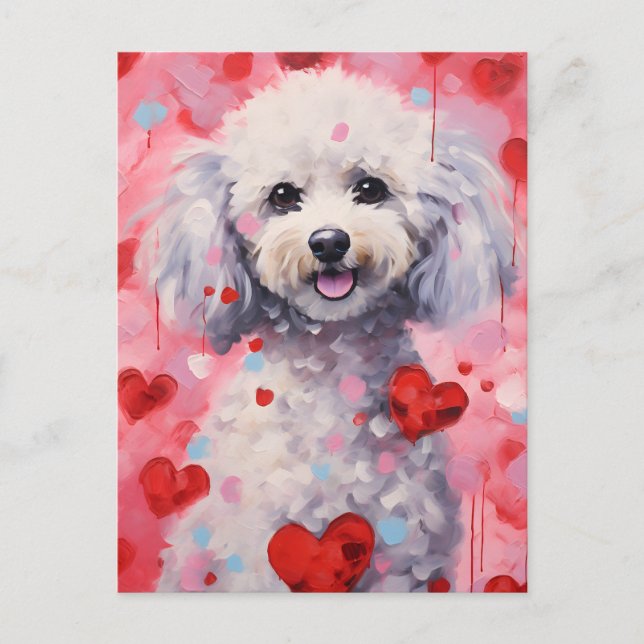 Poodle Valentinstag Postkarte (Vorderseite)